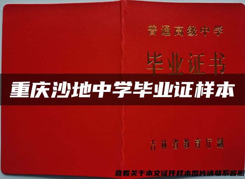 重慶沙地中學畢業證樣本