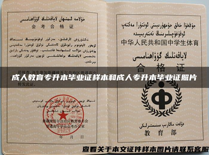 成人教育專升本畢業證樣本和成人專升本畢業證照片