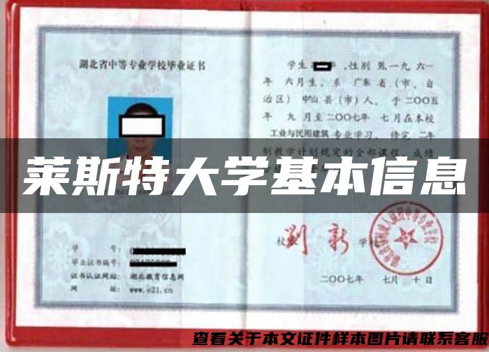 萊斯特大學基本信息
