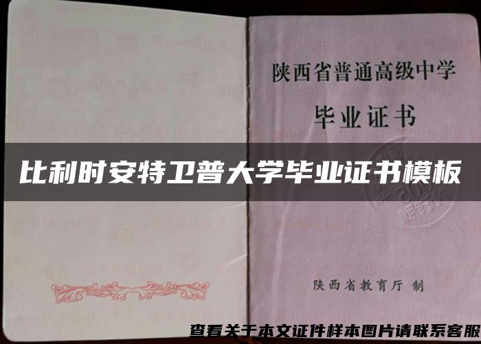 比利時安特衛普大學畢業證書模板