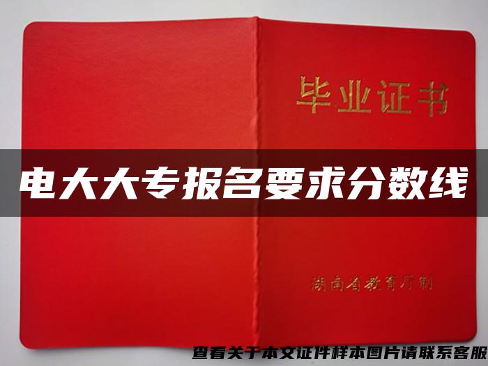 電大大專報名要求分數線