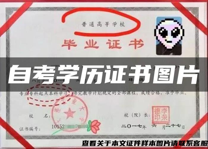 自考學歷證書圖片