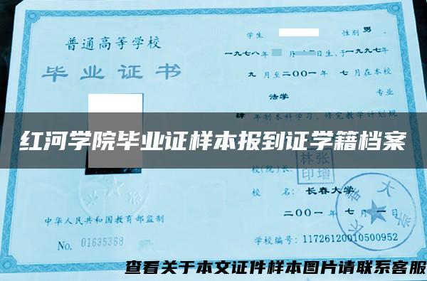 紅河學院畢業證樣本報到證學籍檔案