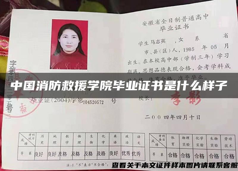 中國消防救援學院畢業證書是什么樣子