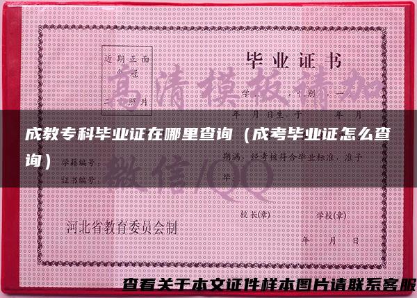 成教?？飘厴I證在哪里查詢（成考畢業證怎么查詢）