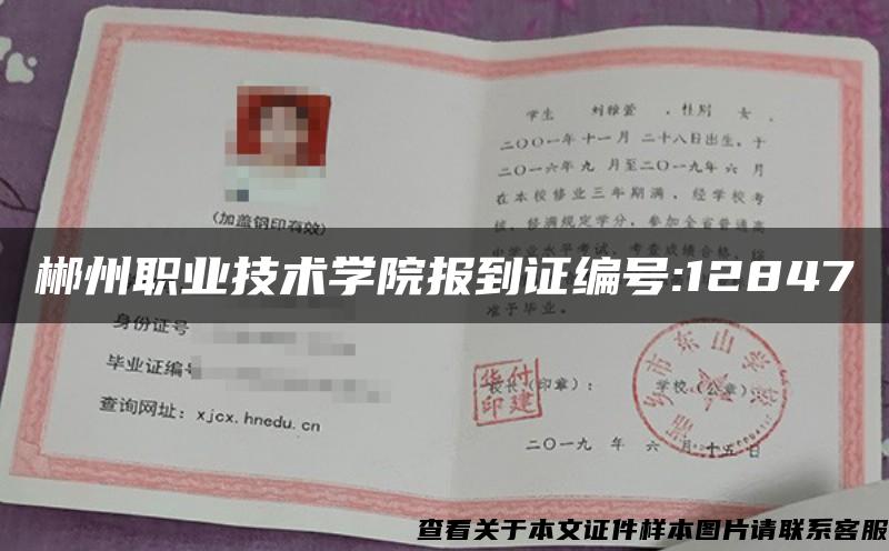 郴州職業技術學院報到證編號:12847