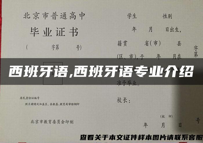 西班牙語,西班牙語專業介紹