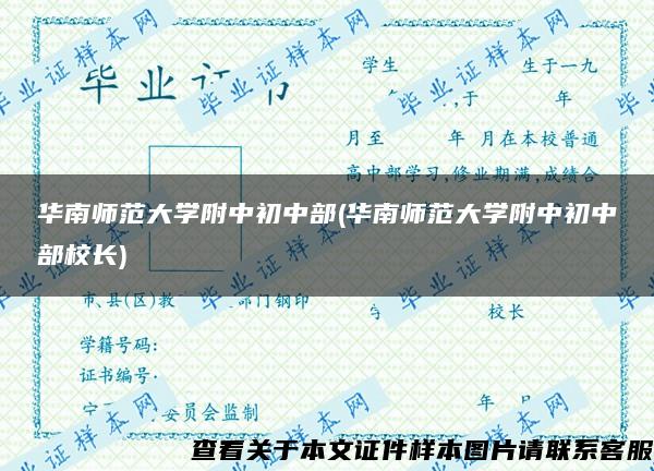 華南師范大學附中初中部(華南師范大學附中初中部校長)