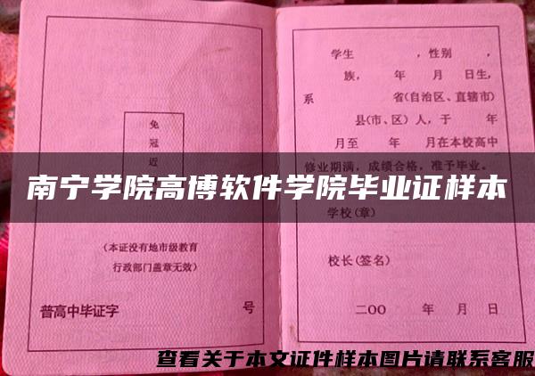 南寧學院高博軟件學院畢業證樣本