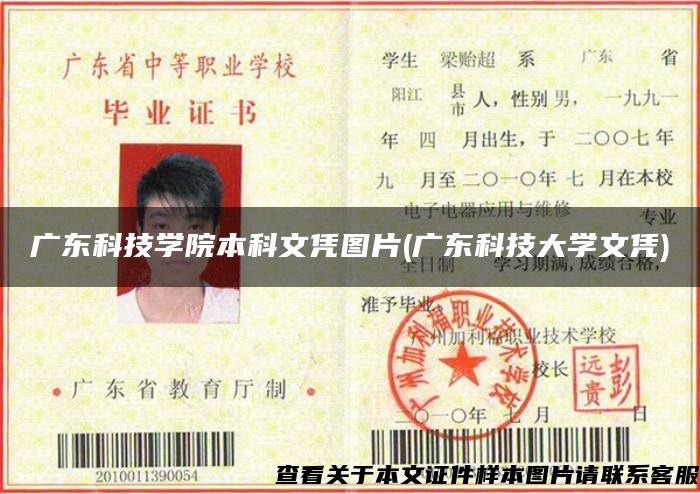 廣東科技學院本科文憑圖片(廣東科技大學文憑)