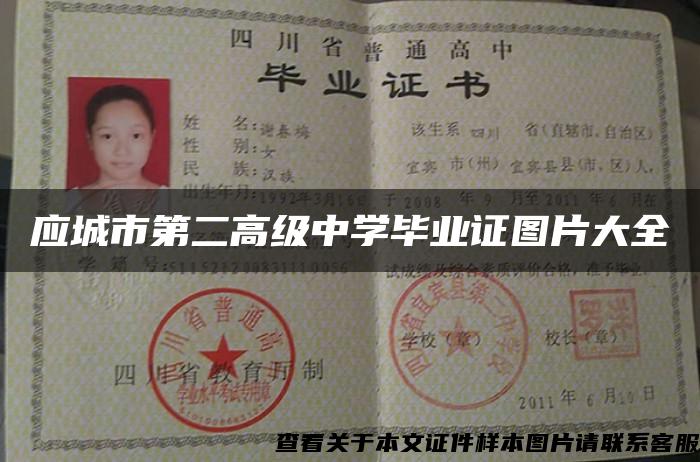 應城市第二高級中學畢業證圖片大全