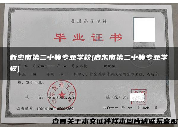 新密市第二中等專業學校(啟東市第二中等專業學校)