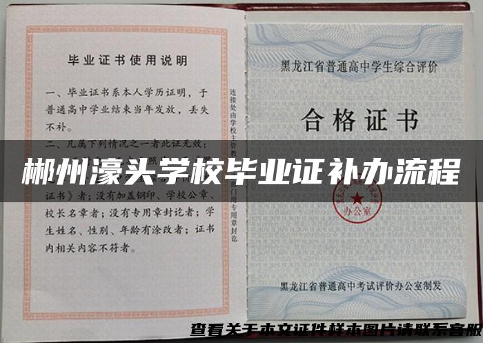 郴州濠頭學校畢業證補辦流程