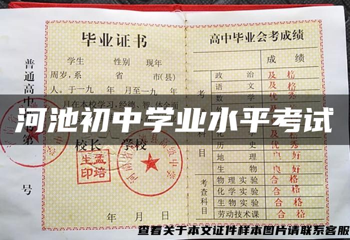河池初中學業水平考試
