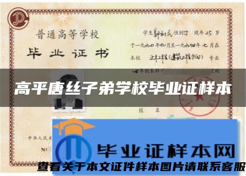 高平唐絲子弟學校畢業證樣本