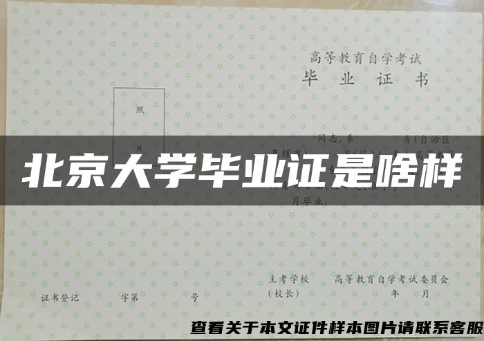 北京大學畢業證是啥樣