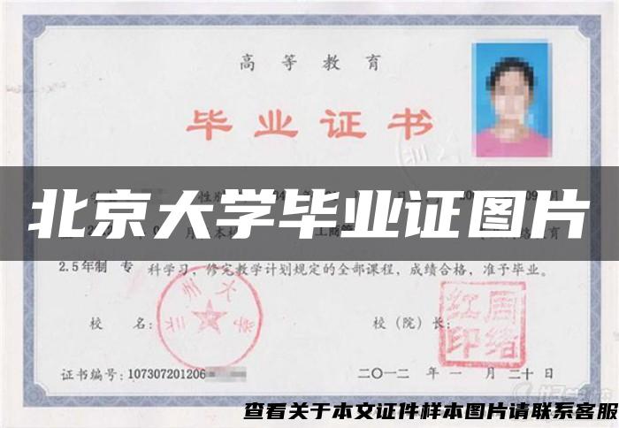北京大學畢業證圖片