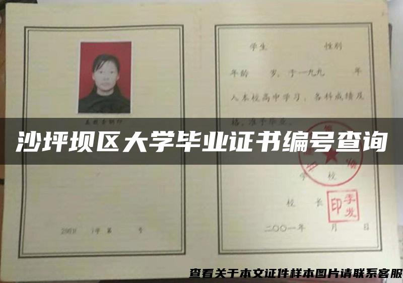 沙坪壩區大學畢業證書編號查詢