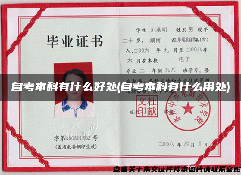 自考本科有什么好處(自考本科有什么用處)