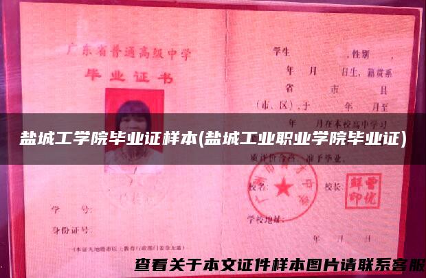 鹽城工學院畢業證樣本(鹽城工業職業學院畢業證)