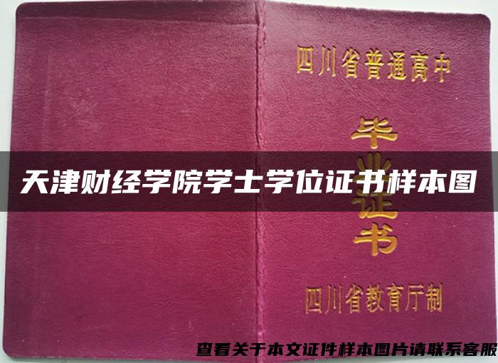 天津財經學院學士學位證書樣本圖