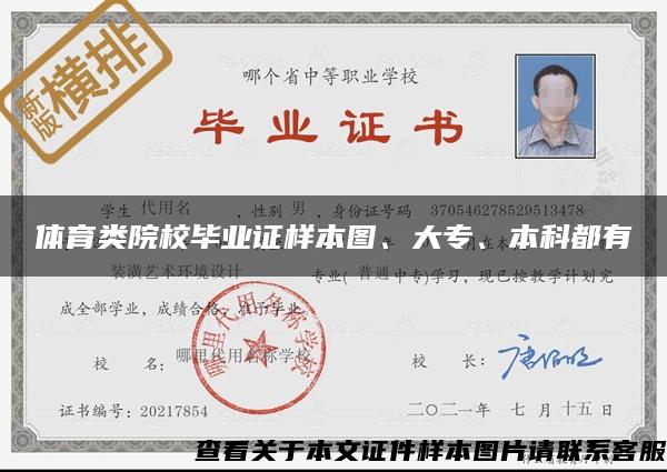 體育類院校畢業證樣本圖、大專、本科都有