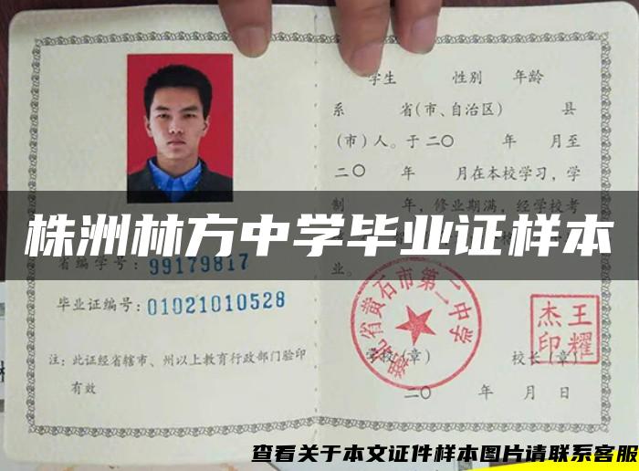 株洲林方中學畢業證樣本