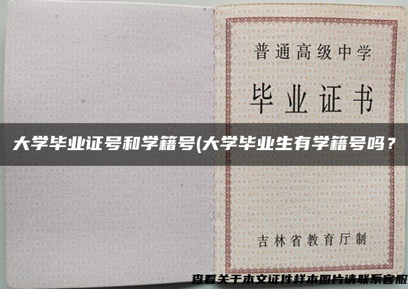 大學畢業證號和學籍號(大學畢業生有學籍號嗎？