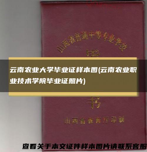 云南農業大學畢業證樣本圖(云南農業職業技術學院畢業證照片)