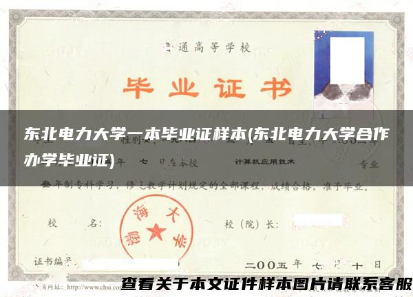 東北電力大學一本畢業證樣本(東北電力大學合作辦學畢業證)