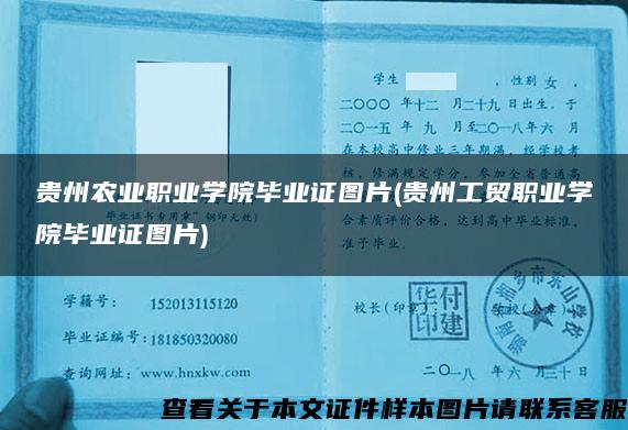 貴州農業職業學院畢業證圖片(貴州工貿職業學院畢業證圖片)