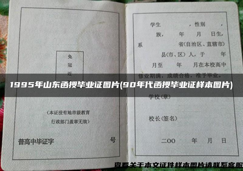 1995年山東函授畢業證圖片(90年代函授畢業證樣本圖片)