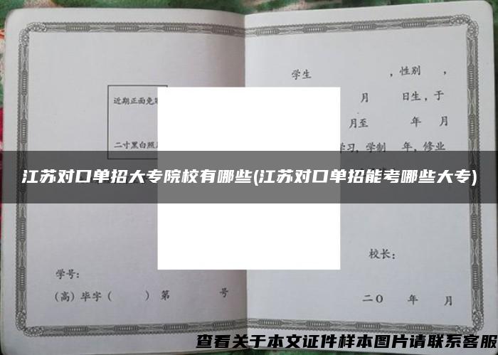 江蘇對口單招大專院校有哪些(江蘇對口單招能考哪些大專)