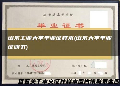 山東工業大學畢業證樣本(山東大學畢業證明書)