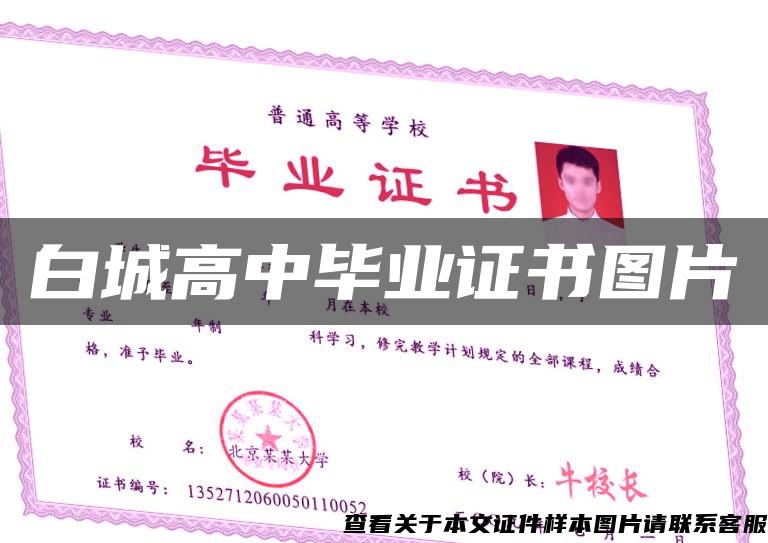 白城高中畢業證書圖片