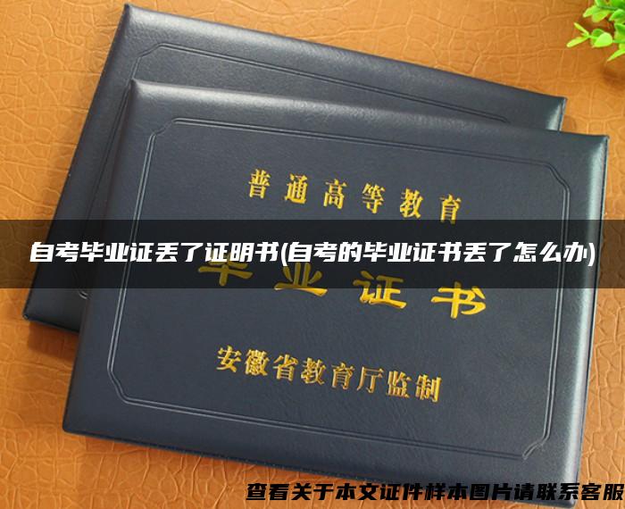 自考畢業證丟了證明書(自考的畢業證書丟了怎么辦)