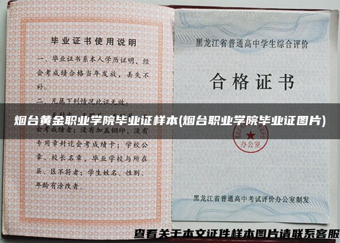 煙臺黃金職業學院畢業證樣本(煙臺職業學院畢業證圖片)