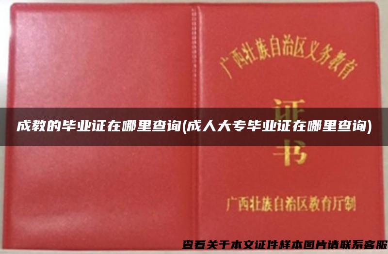 成教的畢業證在哪里查詢(成人大專畢業證在哪里查詢)