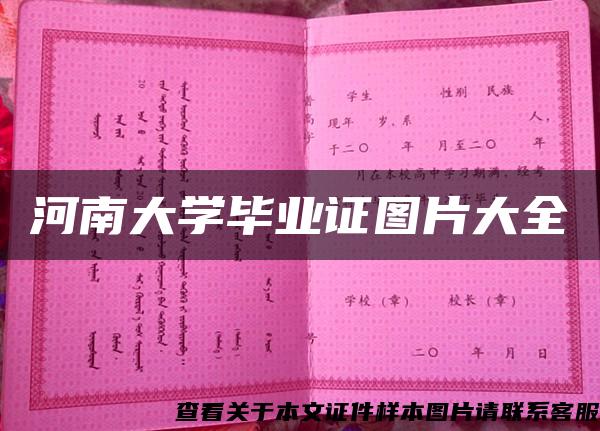 河南大學畢業證圖片大全