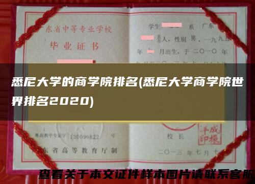 悉尼大學的商學院排名(悉尼大學商學院世界排名2020)