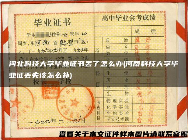 河北科技大學畢業證書丟了怎么辦(河南科技大學畢業證丟失該怎么補)