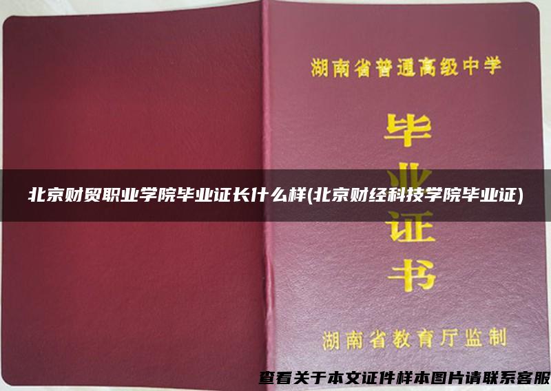北京財貿職業學院畢業證長什么樣(北京財經科技學院畢業證)