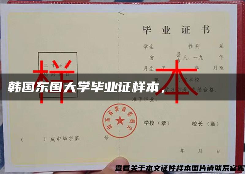 韓國東國大學畢業證樣本，????? ???