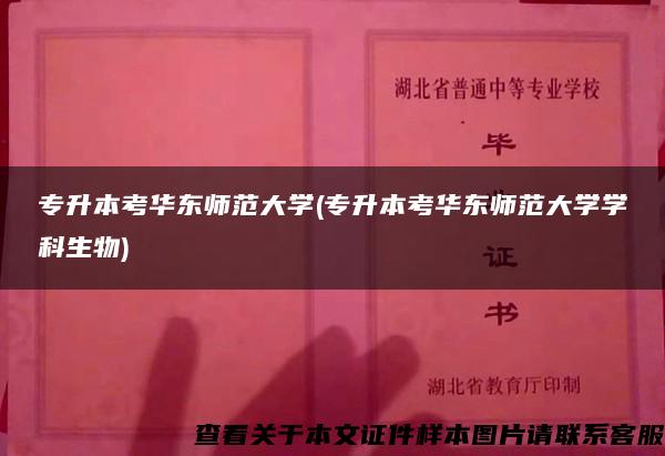 專升本考華東師范大學(專升本考華東師范大學學科生物)