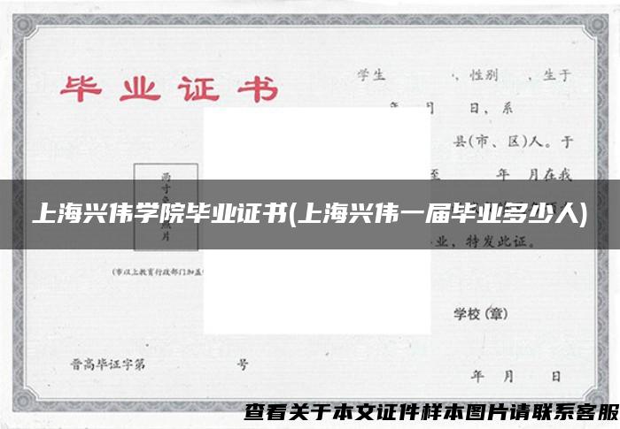 上海興偉學院畢業證書(上海興偉一屆畢業多少人)