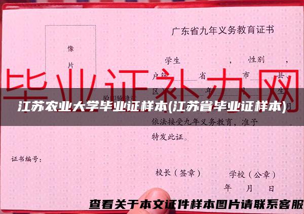 江蘇農業大學畢業證樣本(江蘇省畢業證樣本)