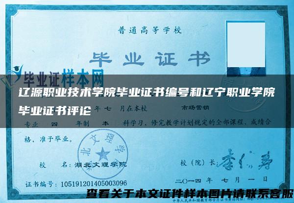 遼源職業技術學院畢業證書編號和遼寧職業學院畢業證書評論
