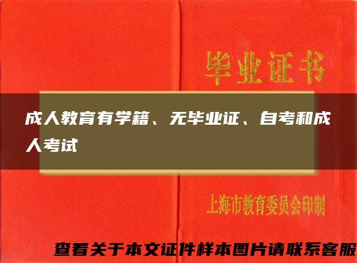 成人教育有學籍、無畢業證、自考和成人考試