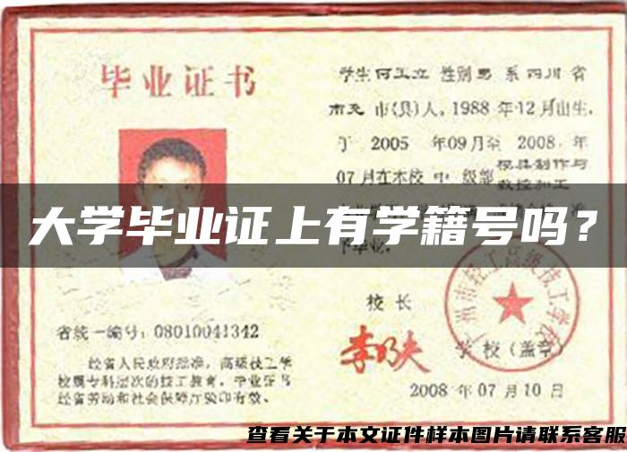 大學畢業證上有學籍號嗎？