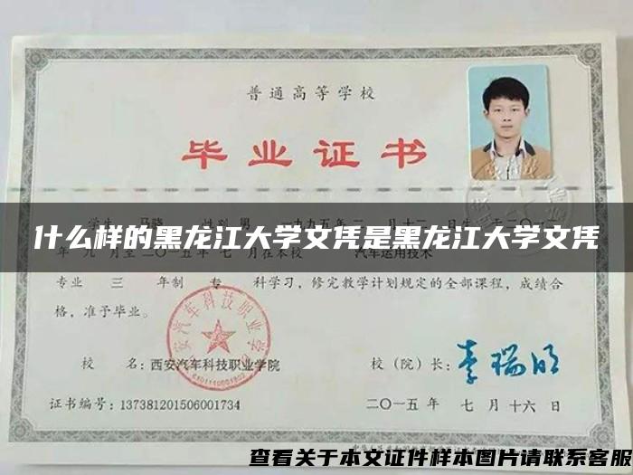 什么樣的黑龍江大學文憑是黑龍江大學文憑